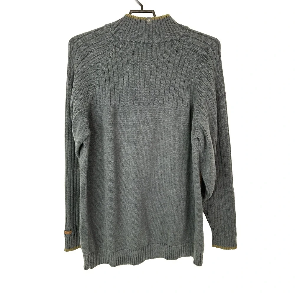 Columbia‎ Mens XXL Sweater 1/4 Zip Pullover Gray Knit Ribbed Mock Neck